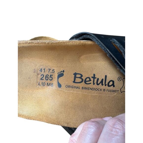 Betula Birkenstock Granada Black Strappy Slip On Adjustable Sandal - W10/M8 - Picture 7 of 10